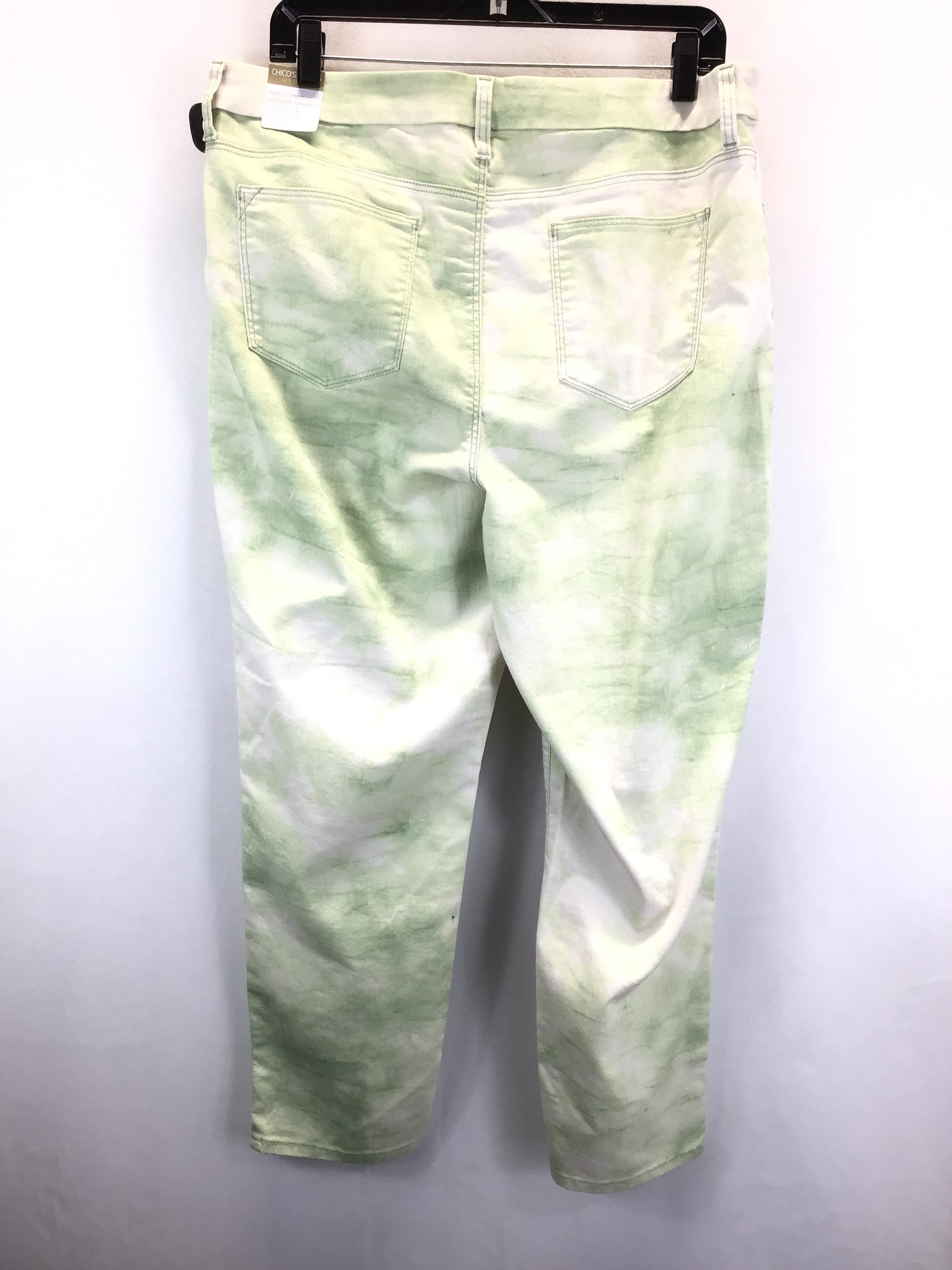 Green Pants Cropped Chicos, Size 2.5 / 14