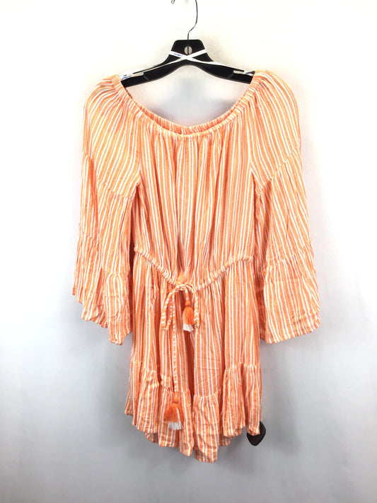 Orange & White Dress Casual Short Clothes Mentor, Size S