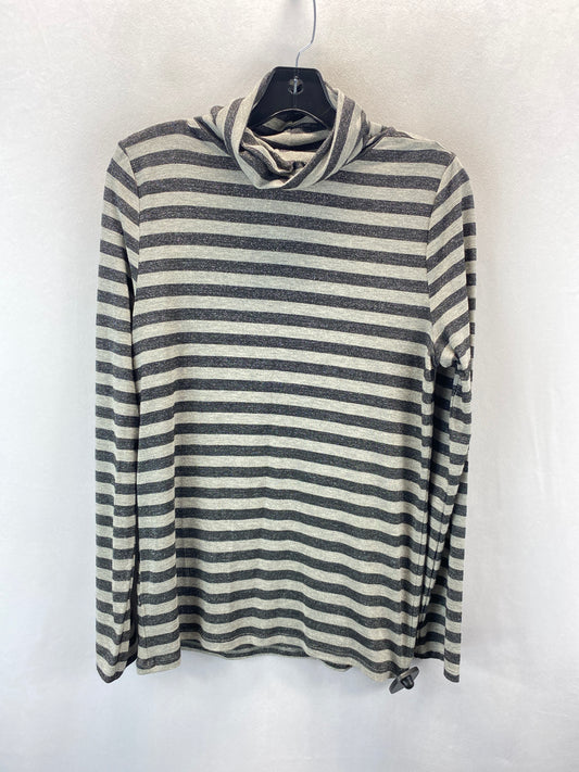 Top Long Sleeve By Loft In Black & Grey, Size: L