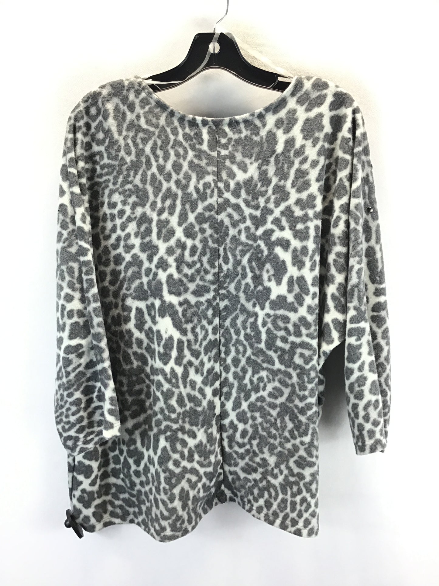 Top 3/4 Sleeve By Adrienne Vittadini In Grey & White, Size: 2x