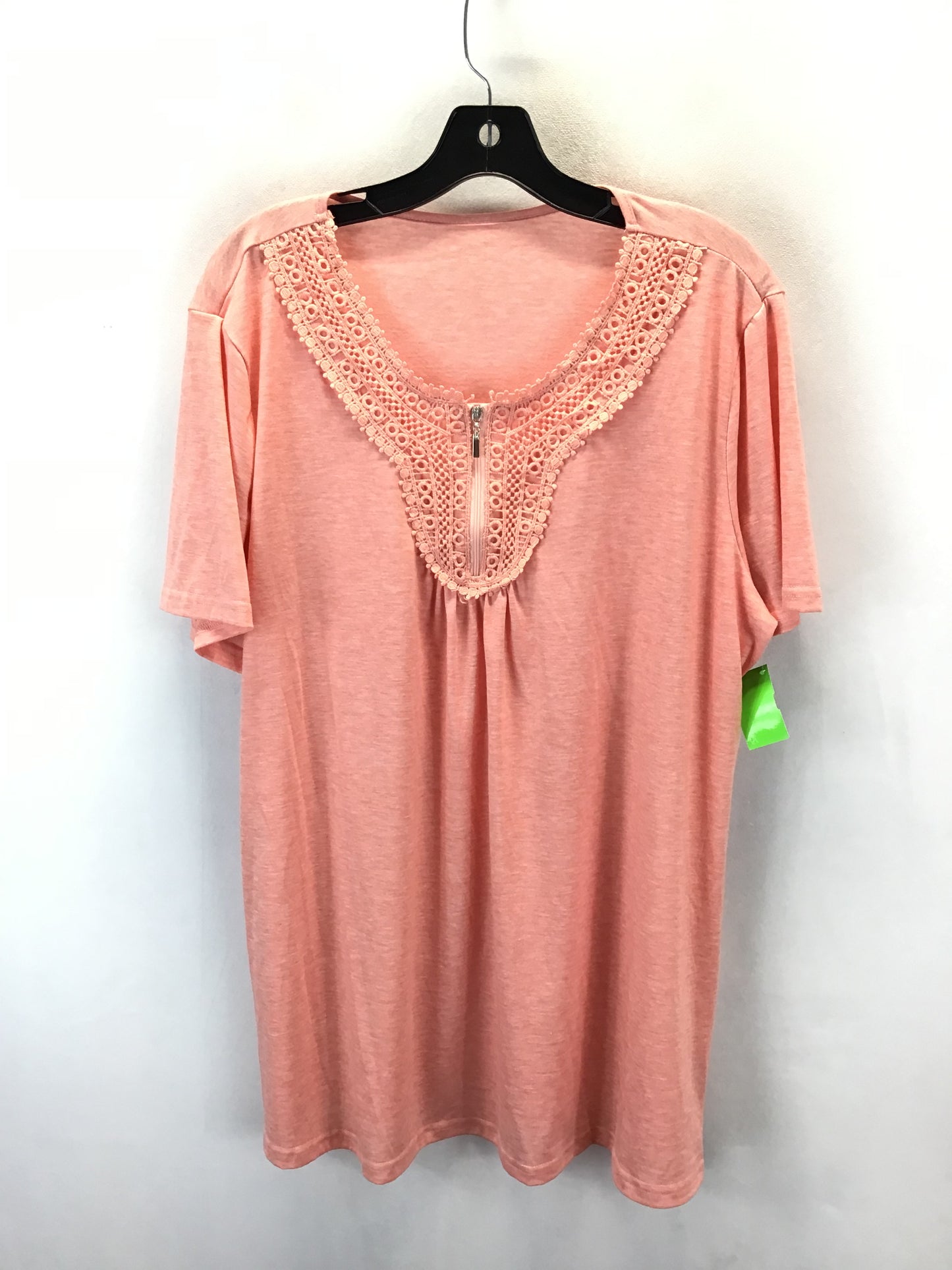 Top Short Sleeve Basic By Clothes Mentor In Coral, Size: 2x