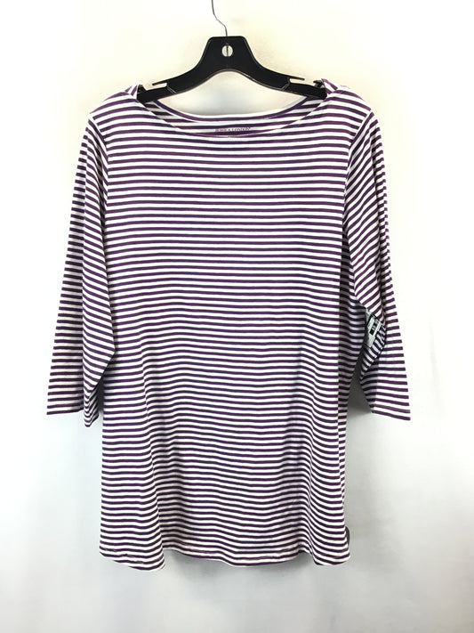 Top 3/4 Sleeve Basic By Jessica London In Striped Pattern, Size: 16