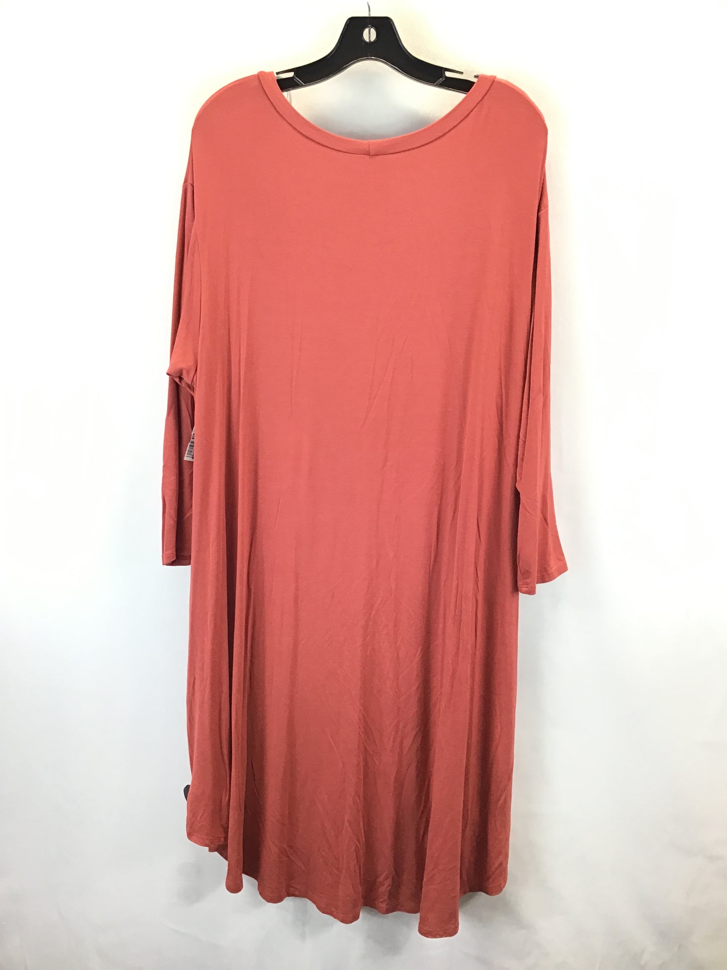 Top 3/4 Sleeve Basic By Emerald In Red, Size: 2x