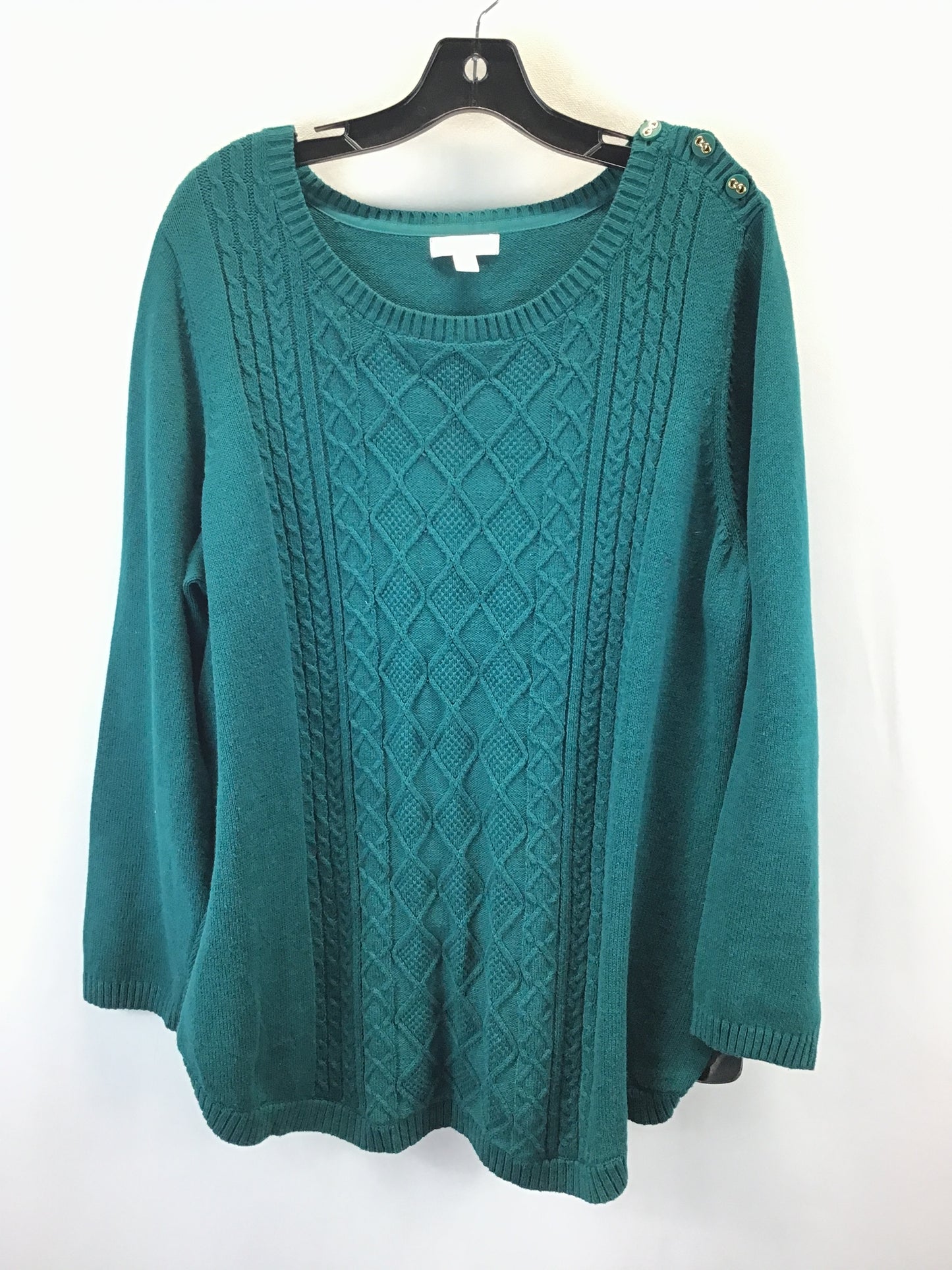 Sweater By Charter Club In Green, Size: 2x