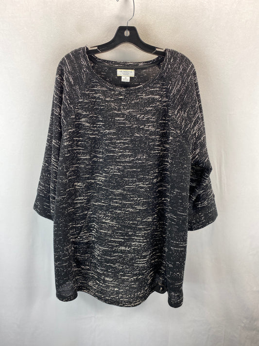 Sweater By Liz Claiborne In Black White, Size: 2x