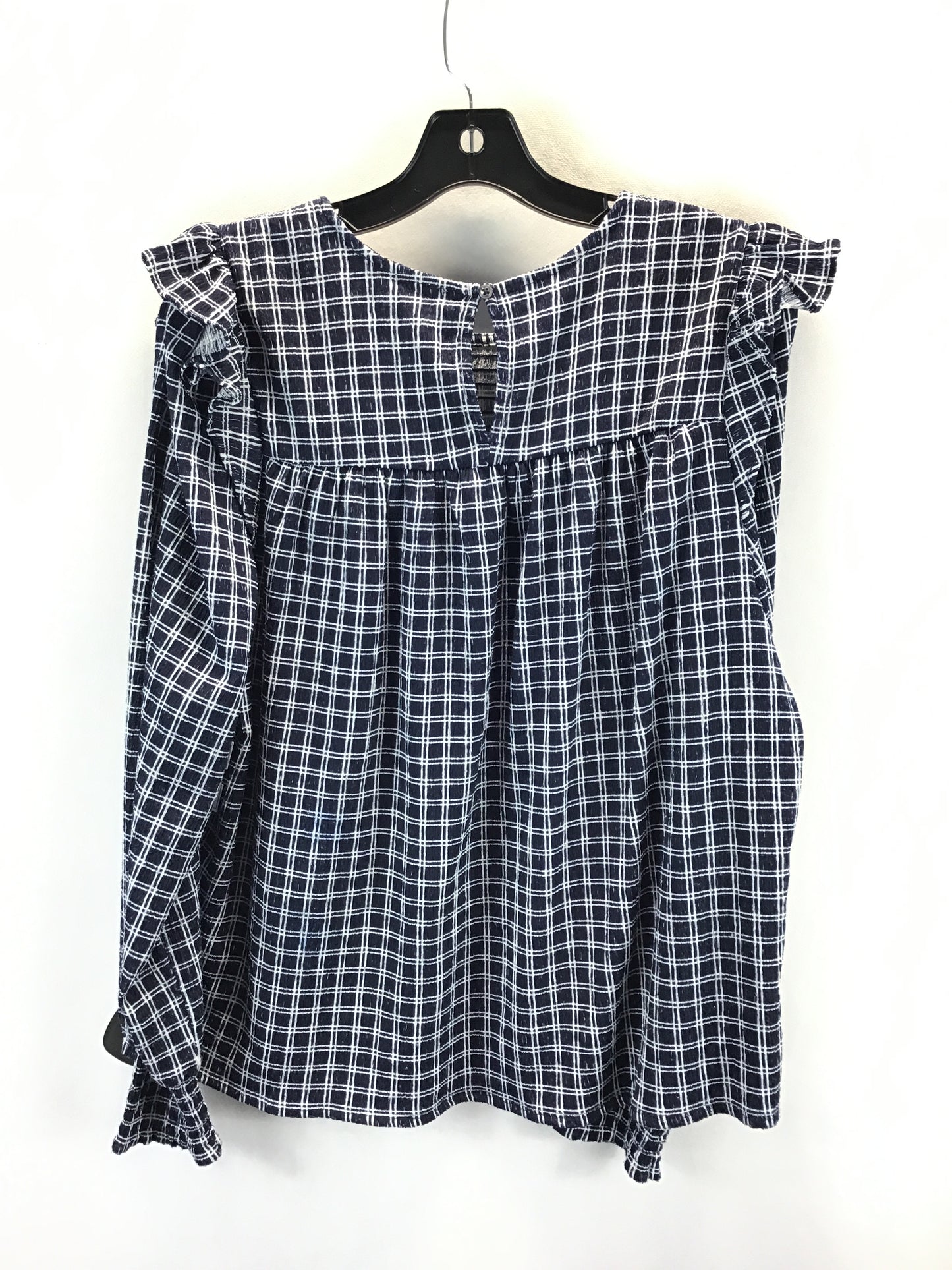 Top Long Sleeve By Loft In Navy Cream, Size: L