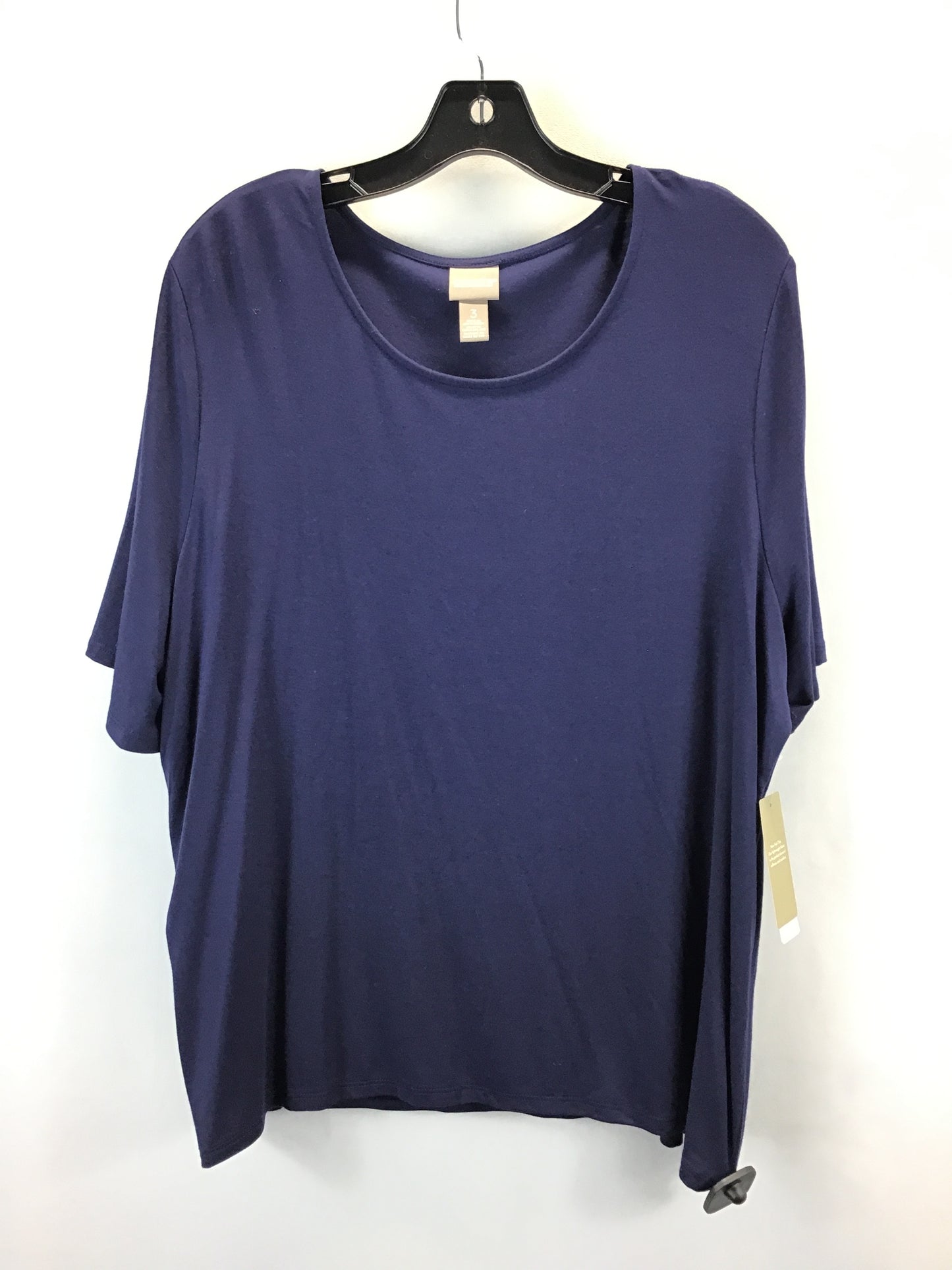 Top Short Sleeve By Chicos In Navy, Size: 3