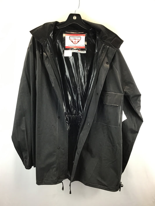 Coat Raincoat By Clothes Mentor In Black, Size: L