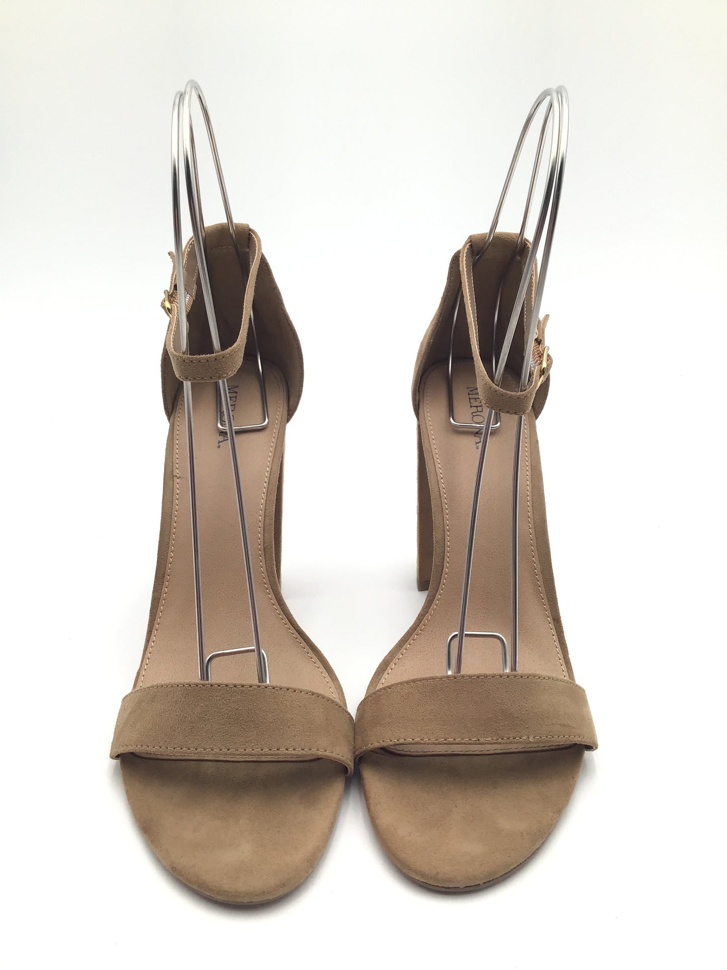 Sandals Heels Stiletto By Merona In Tan, Size: 10