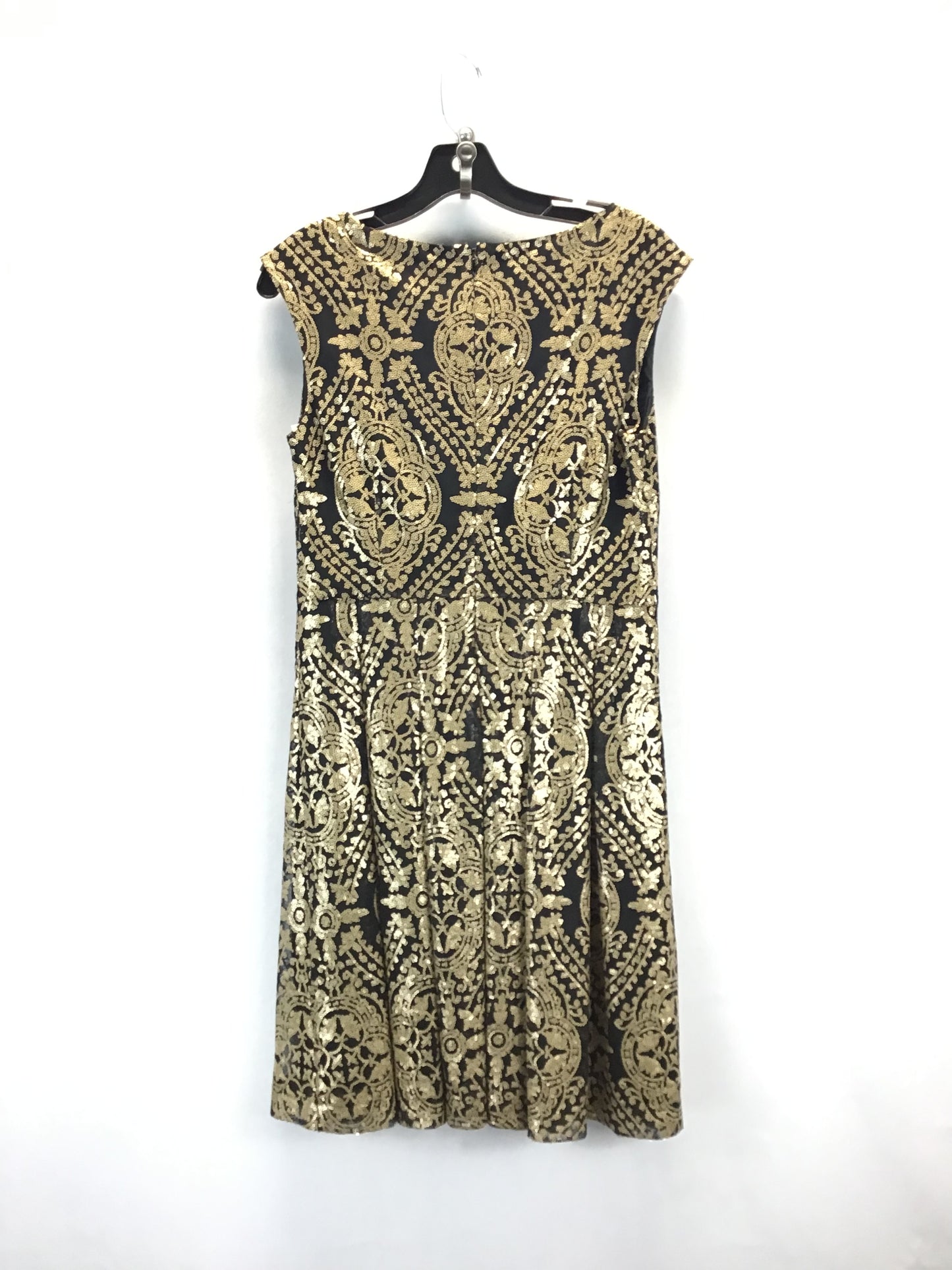 Dress Party Midi By Eva Mendes In Black & Gold, Size: 6