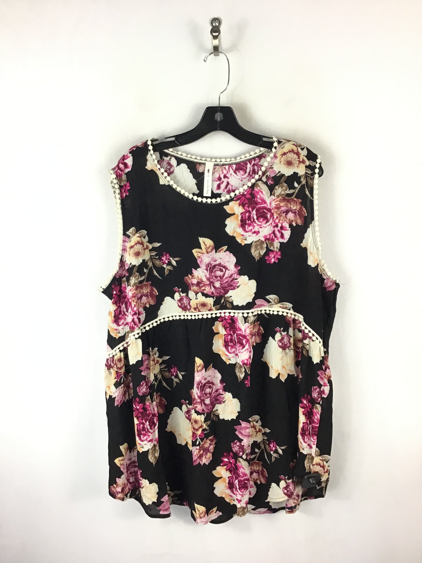 Top Sleeveless By Vanilla Bay In Floral Print, Size: 3x