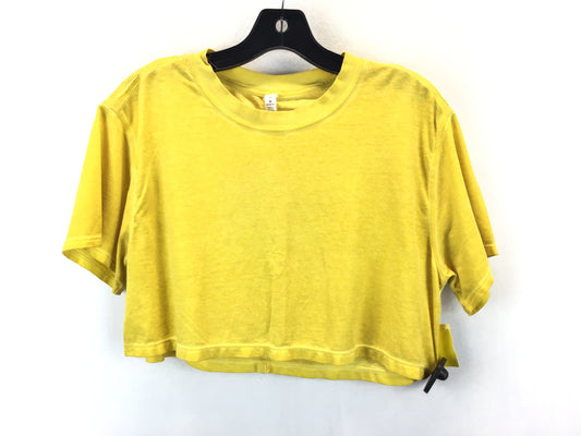 Yellow Athletic Top Short Sleeve Lululemon, Size 6