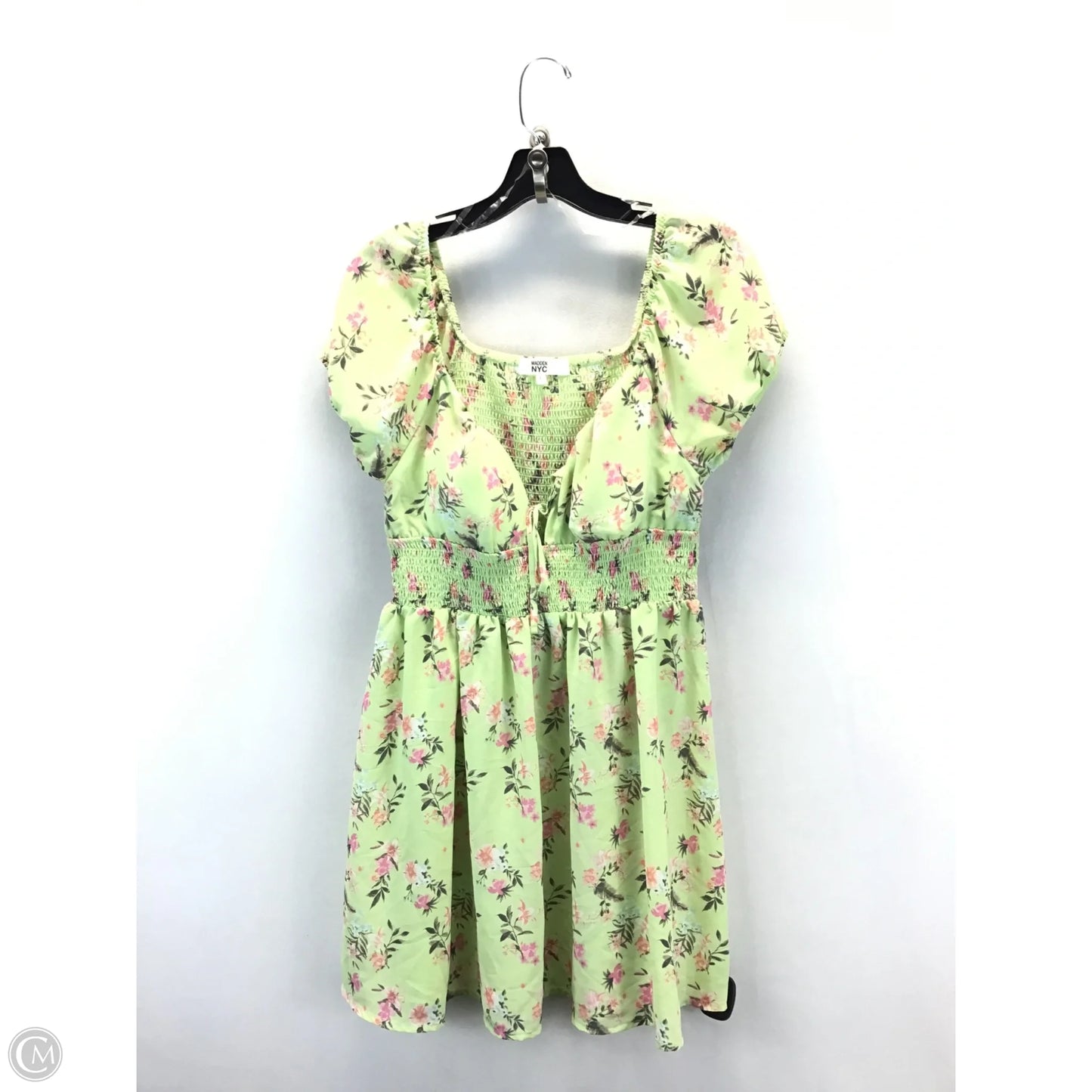 Dress Casual Short By Madden Nyc In Green & Pink, Size: L
