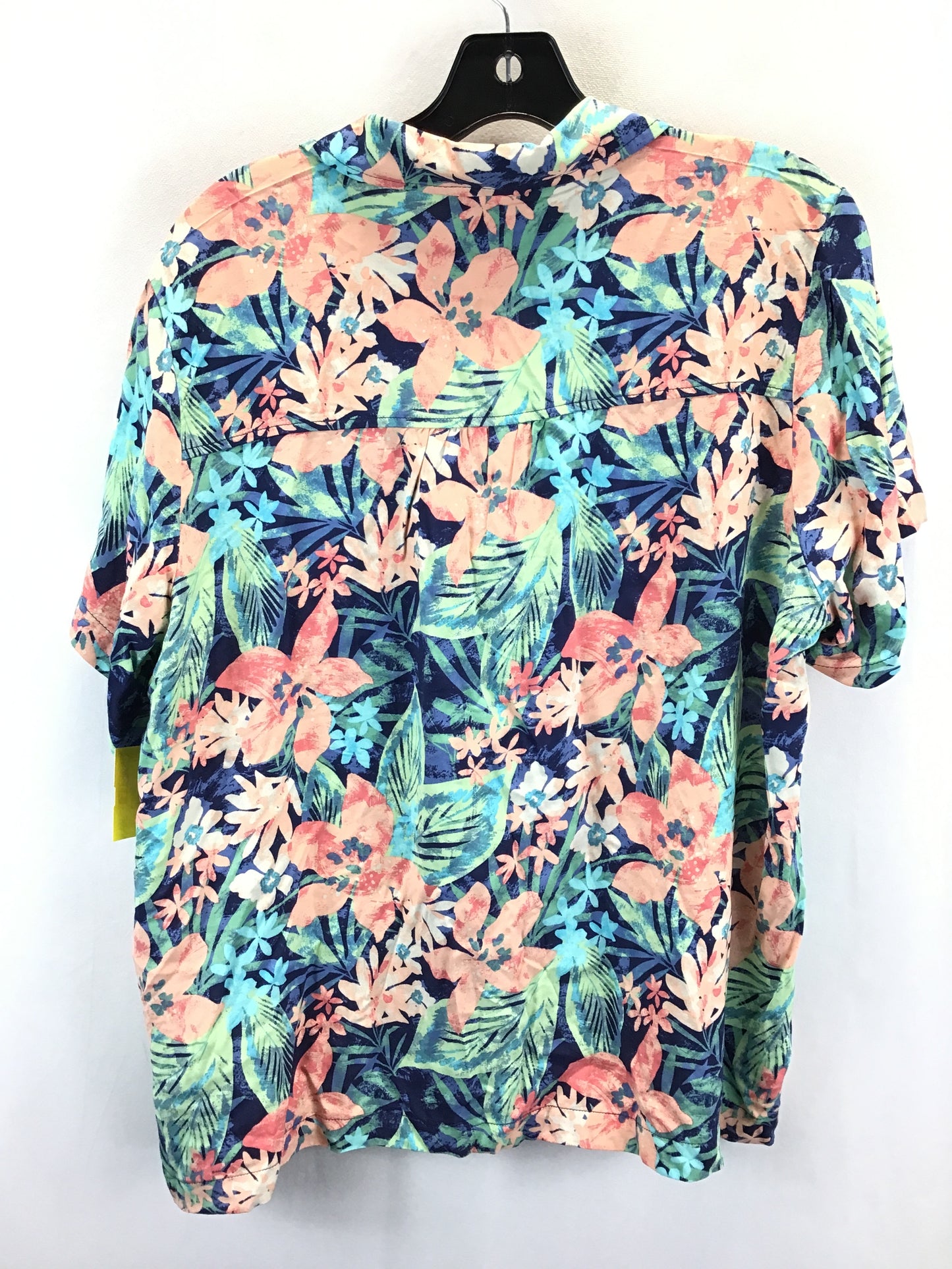 Tropical Print Top Short Sleeve Jessica Simpson, Size Xl