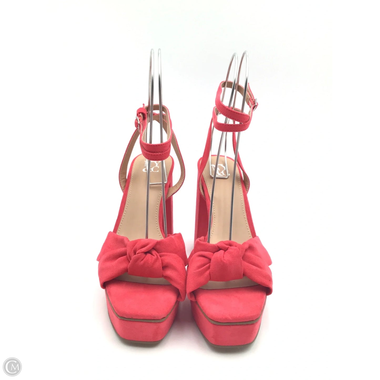 Sandals Heels Block By New York And Co In Coral, Size: 9.5