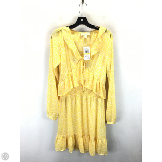 Dress Designer By Michael By Michael Kors In White & Yellow, Size: M