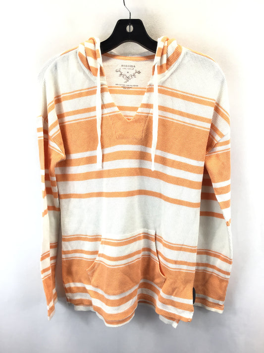 Sweatshirt Hoodie By Sonoma In Orange & White, Size: M