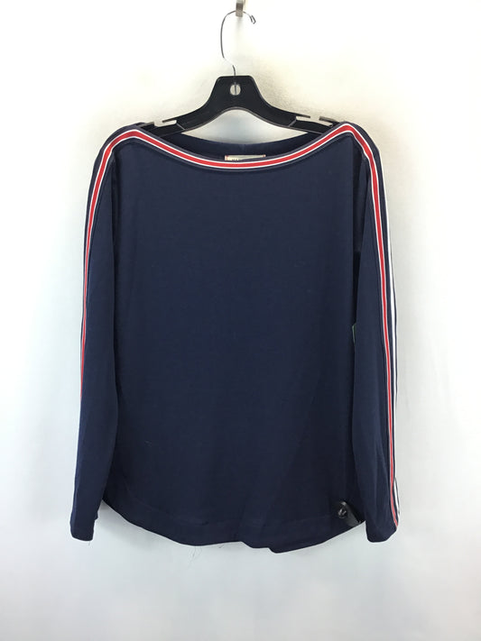 Top Long Sleeve By Max Studio In Blue & Red & White, Size: Xs