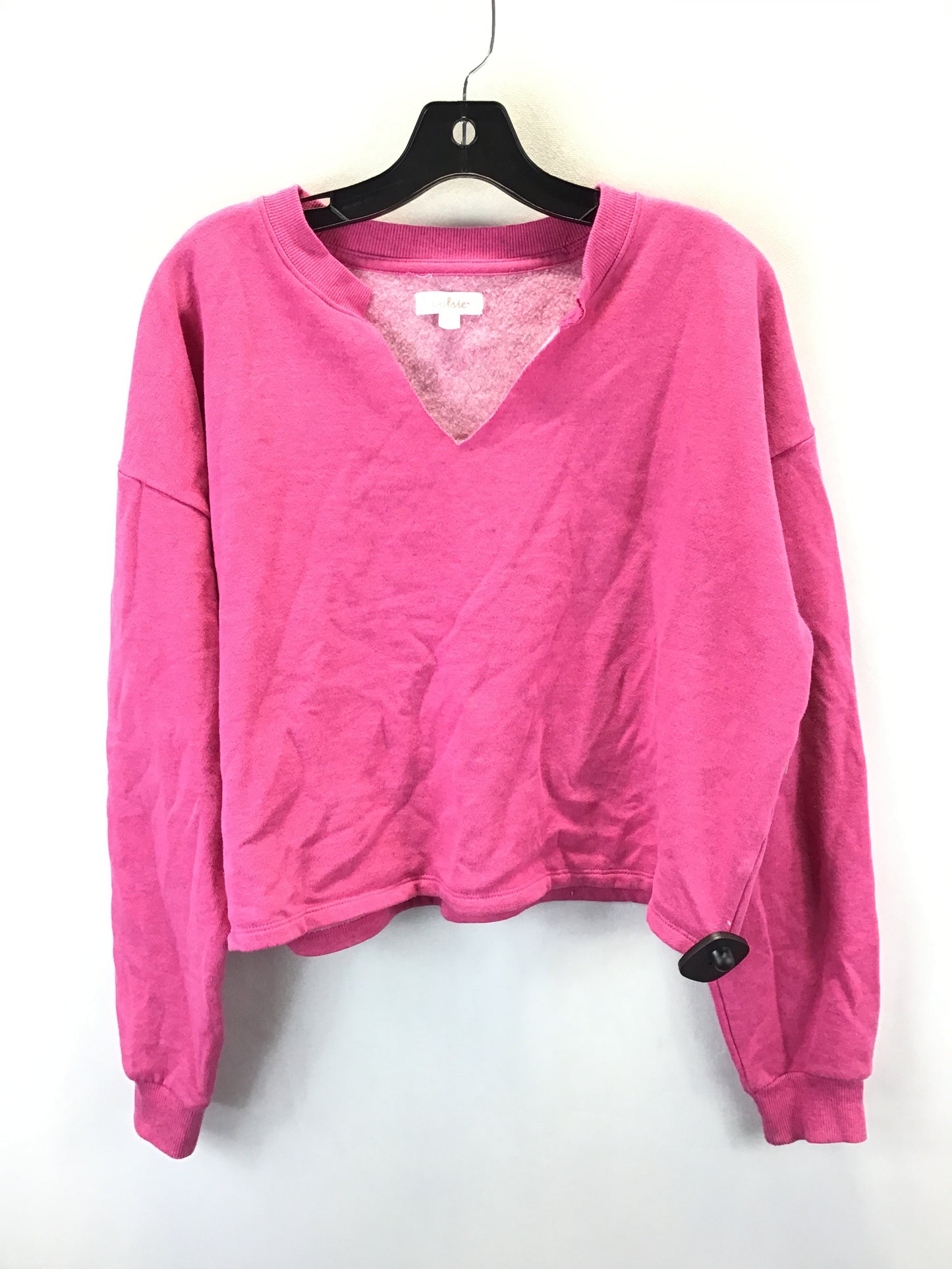 Sweatshirt Collar By Colsie In Pink, Size: L