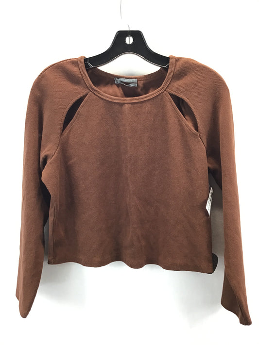 Top Long Sleeve By Anthropologie In Brown, Size: Petite   Xl