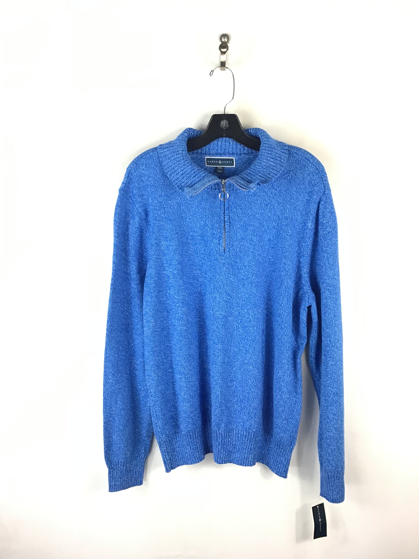 Sweater By Karen Scott In Blue, Size: Xxl