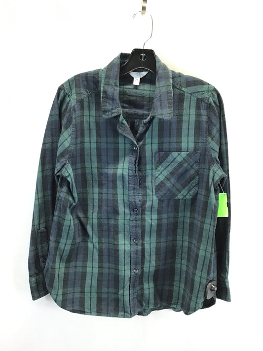 Top Long Sleeve By Time And Tru In Blue & Green, Size: M