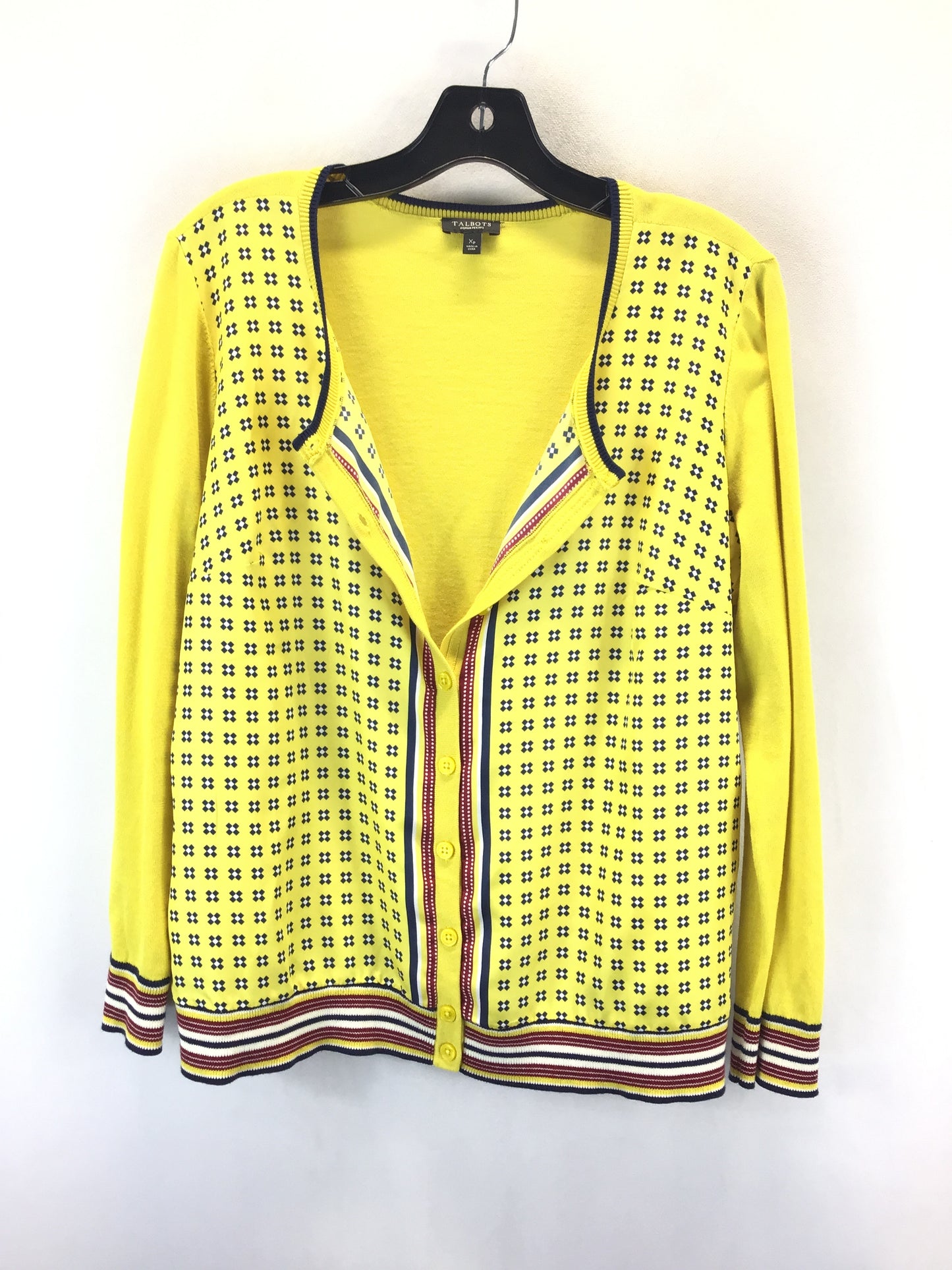 Sweater Cardigan By Talbots In Yellow, Size: Xlp