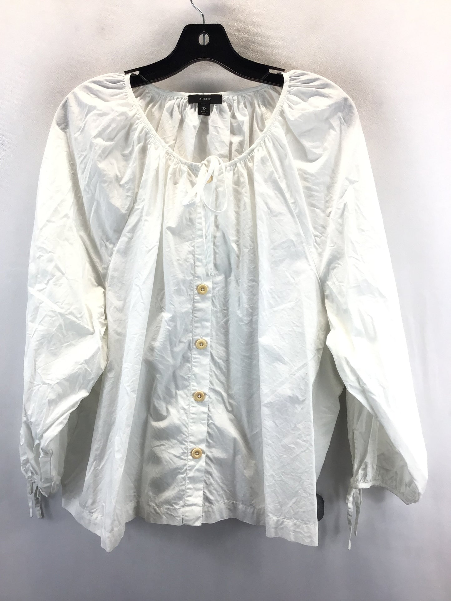 Top Long Sleeve By J. Crew In White, Size: 3x