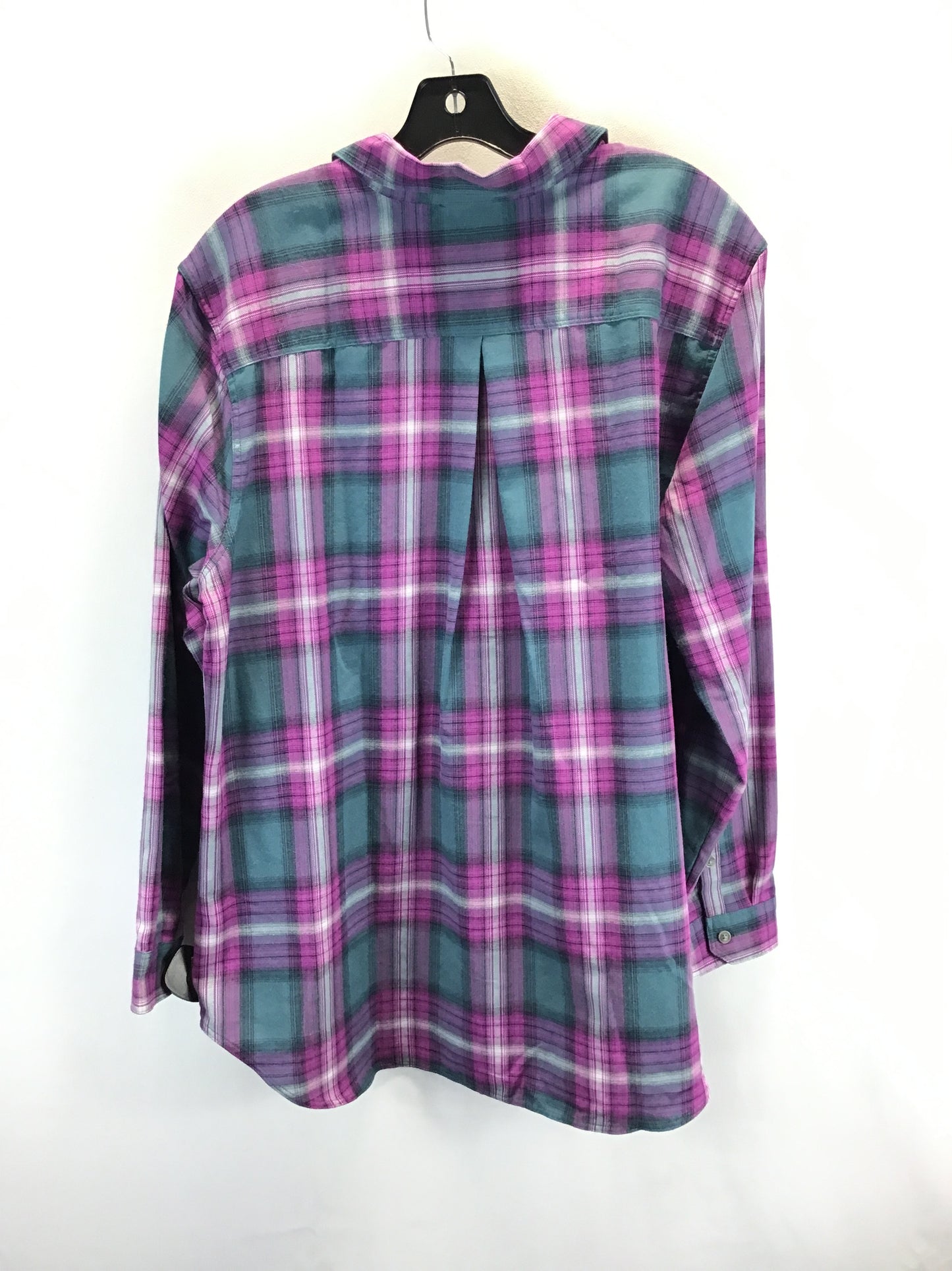 Top Long Sleeve Basic By Eddie Bauer In Blue & Purple, Size: 2x