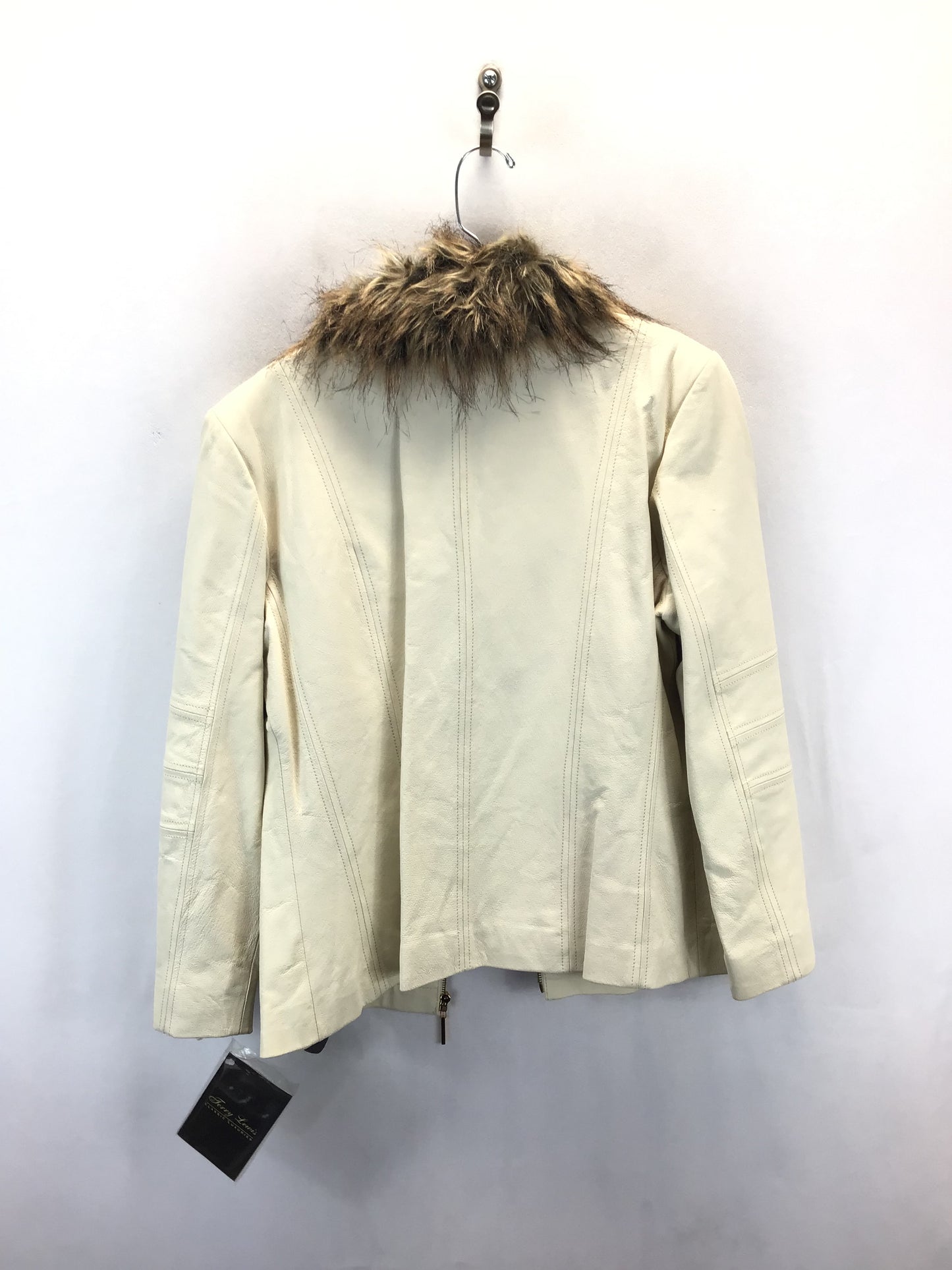 Jacket Leather By Clothes Mentor In Beige, Size: M