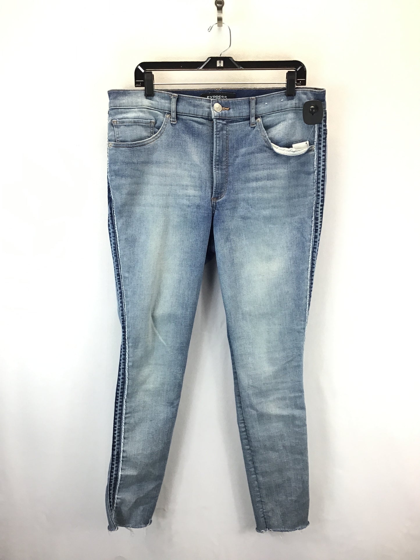 Jeans Skinny By Express In Blue Denim, Size: 14