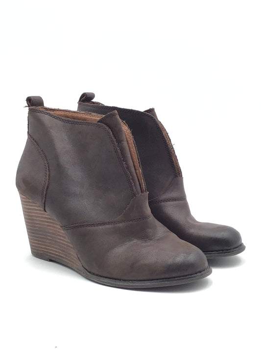 Boots Ankle Heels By Lucky Brand In Brown, Size: 8.5