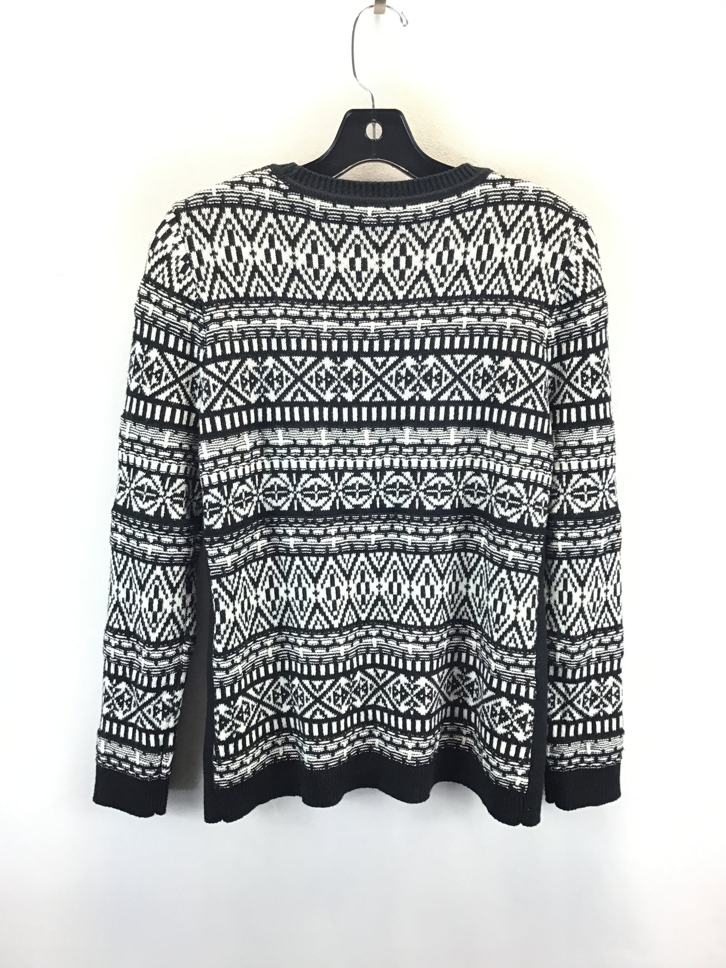 Sweater By Talbots In Black & White, Size: Mp