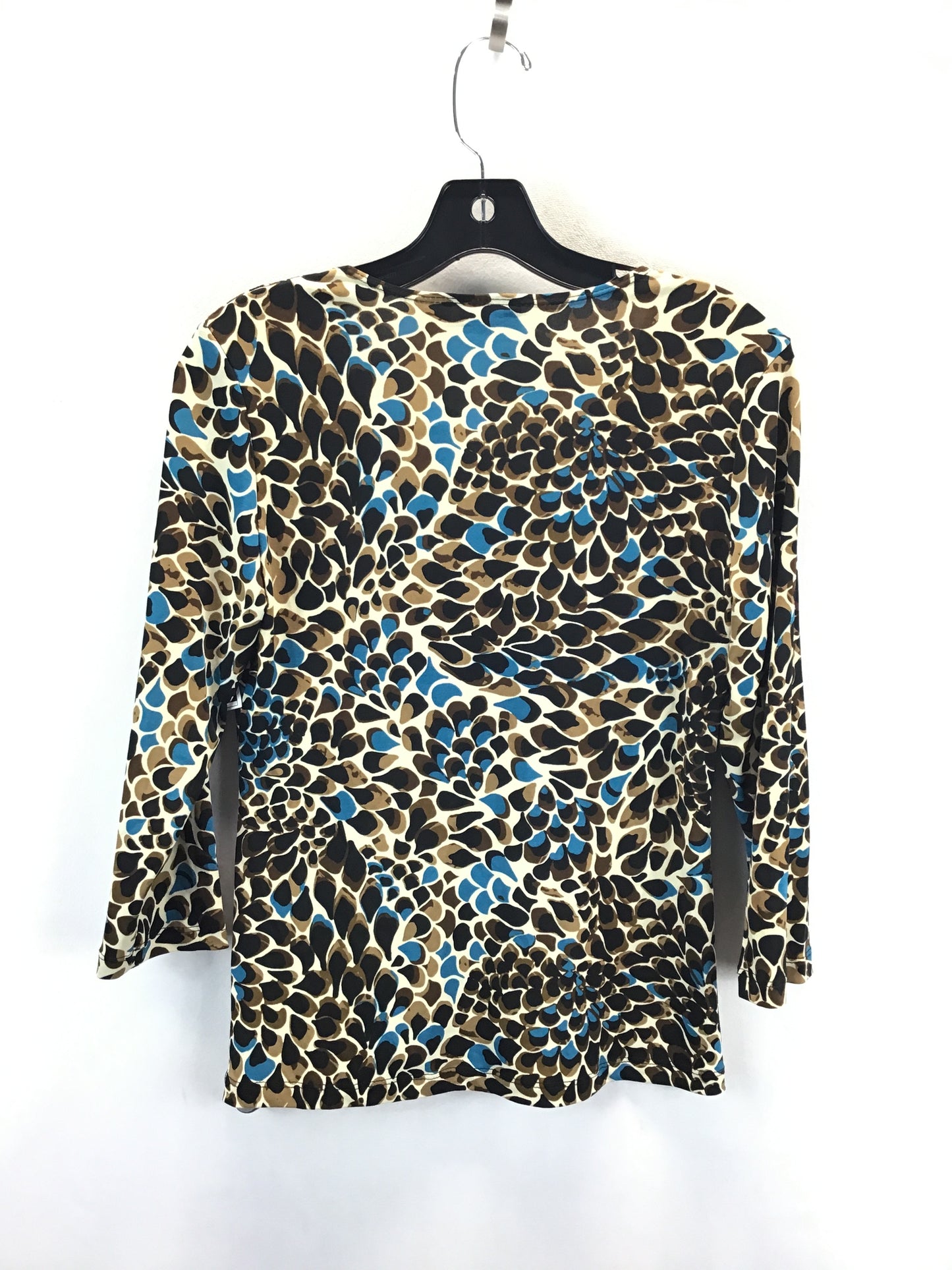 Top Long Sleeve By Chicos In Blue & Brown, Size: 0 (Small)