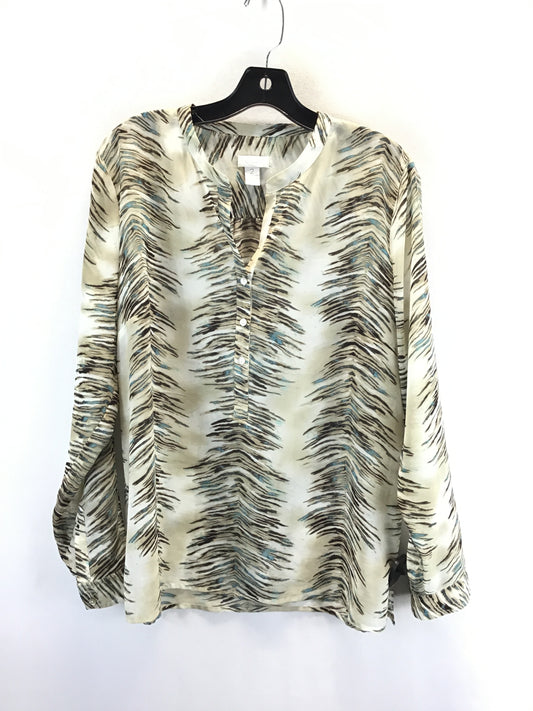 Blouse Long Sleeve By Chicos In Beige, Size: 2