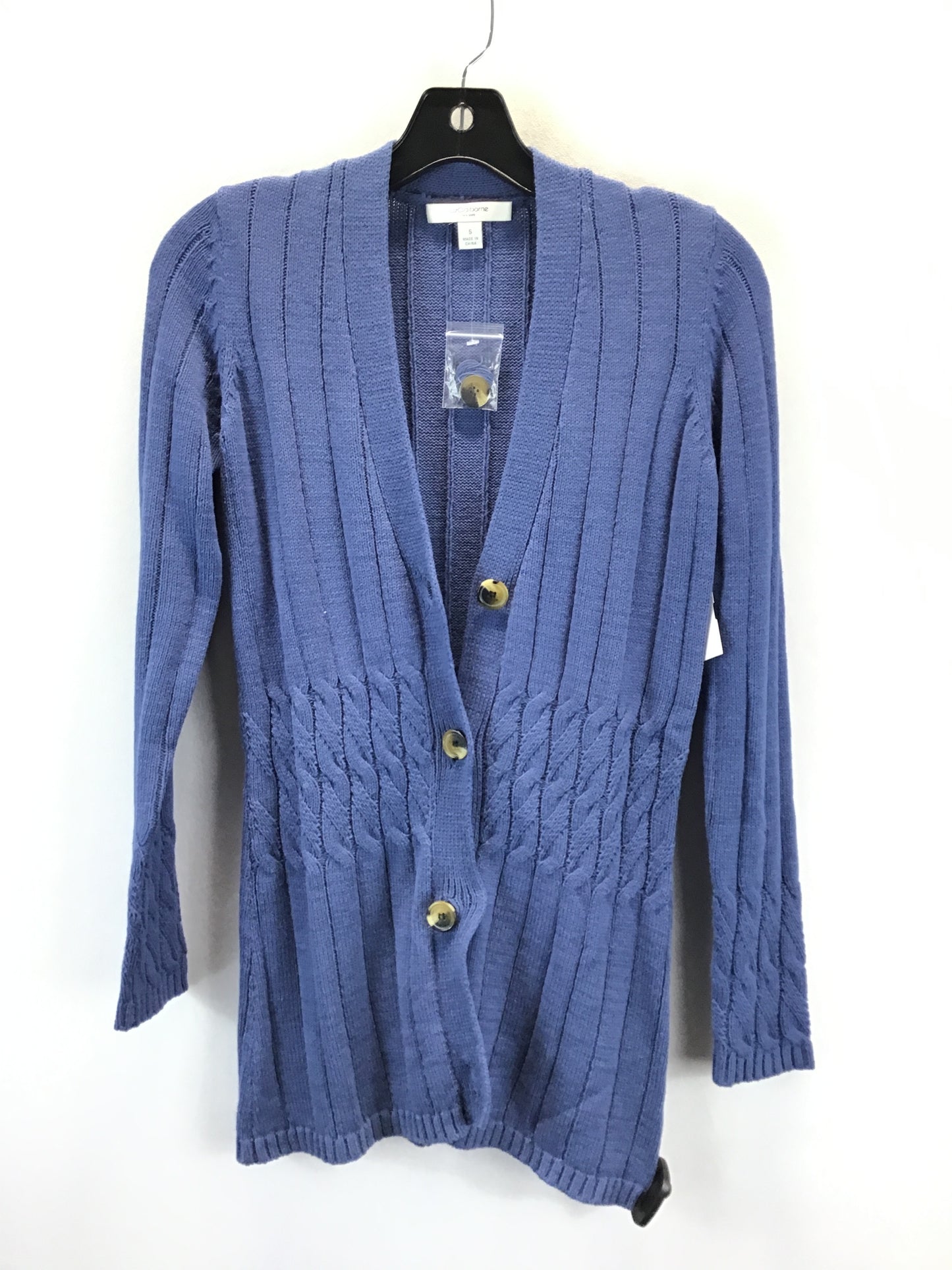 Sweater Cardigan By Liz And Co In Blue, Size: S