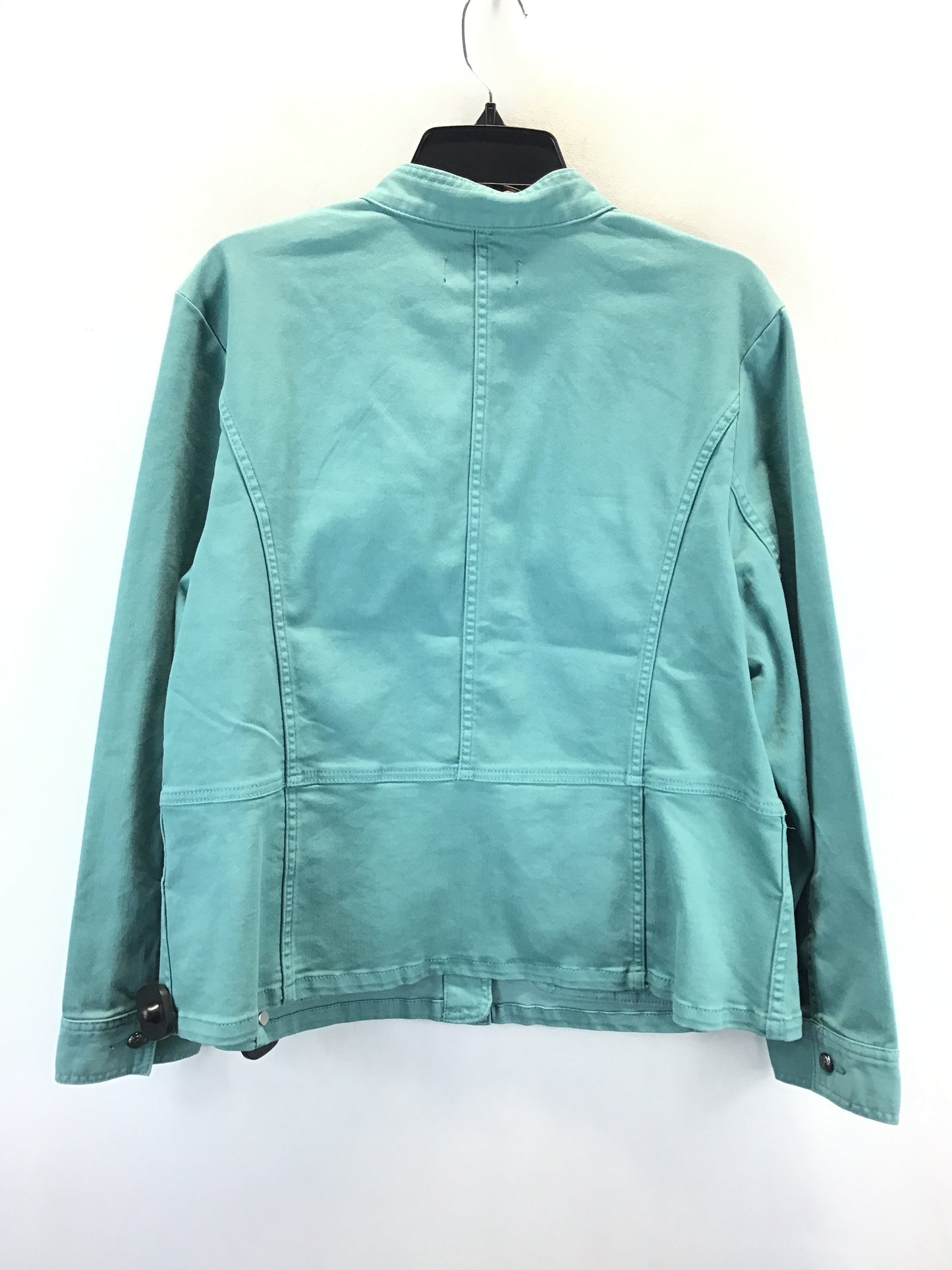 Jacket Denim By Talbots In Teal, Size: Xl