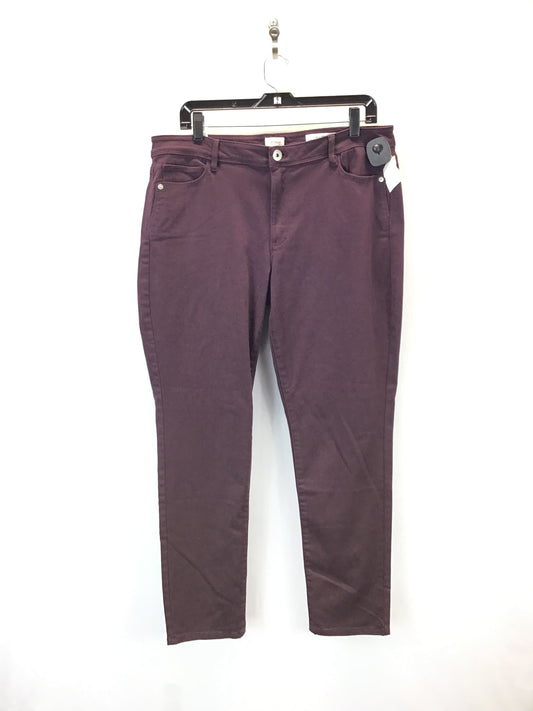 Jeans Skinny By J. Jill In Maroon, Size: 14