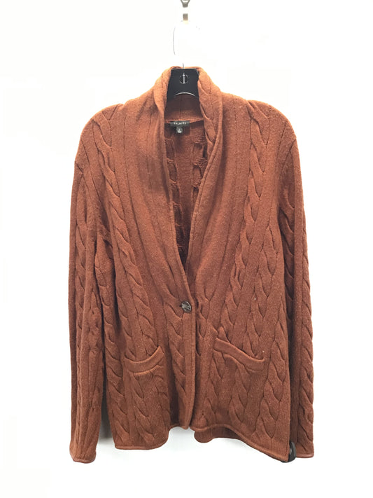 Sweater Cardigan By Talbots In Copper, Size: L