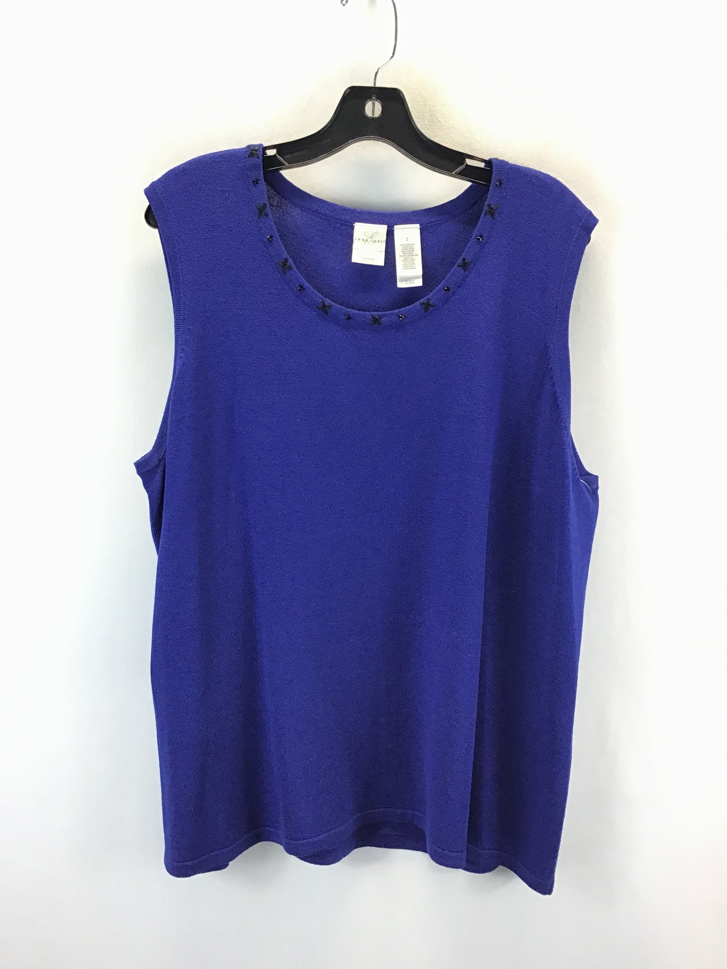 Top Sleeveless By Emma James In Blue, Size: 3x