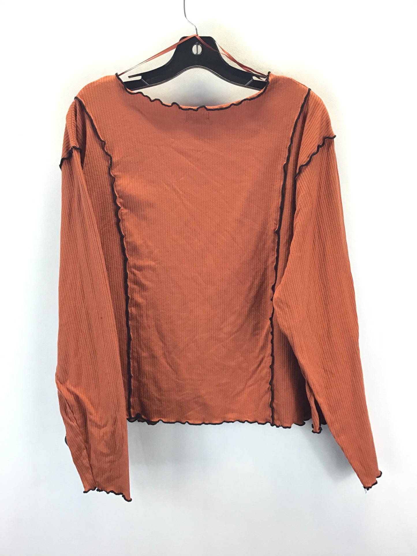 Top Long Sleeve By Love Fire In Black & Orange, Size: 3x