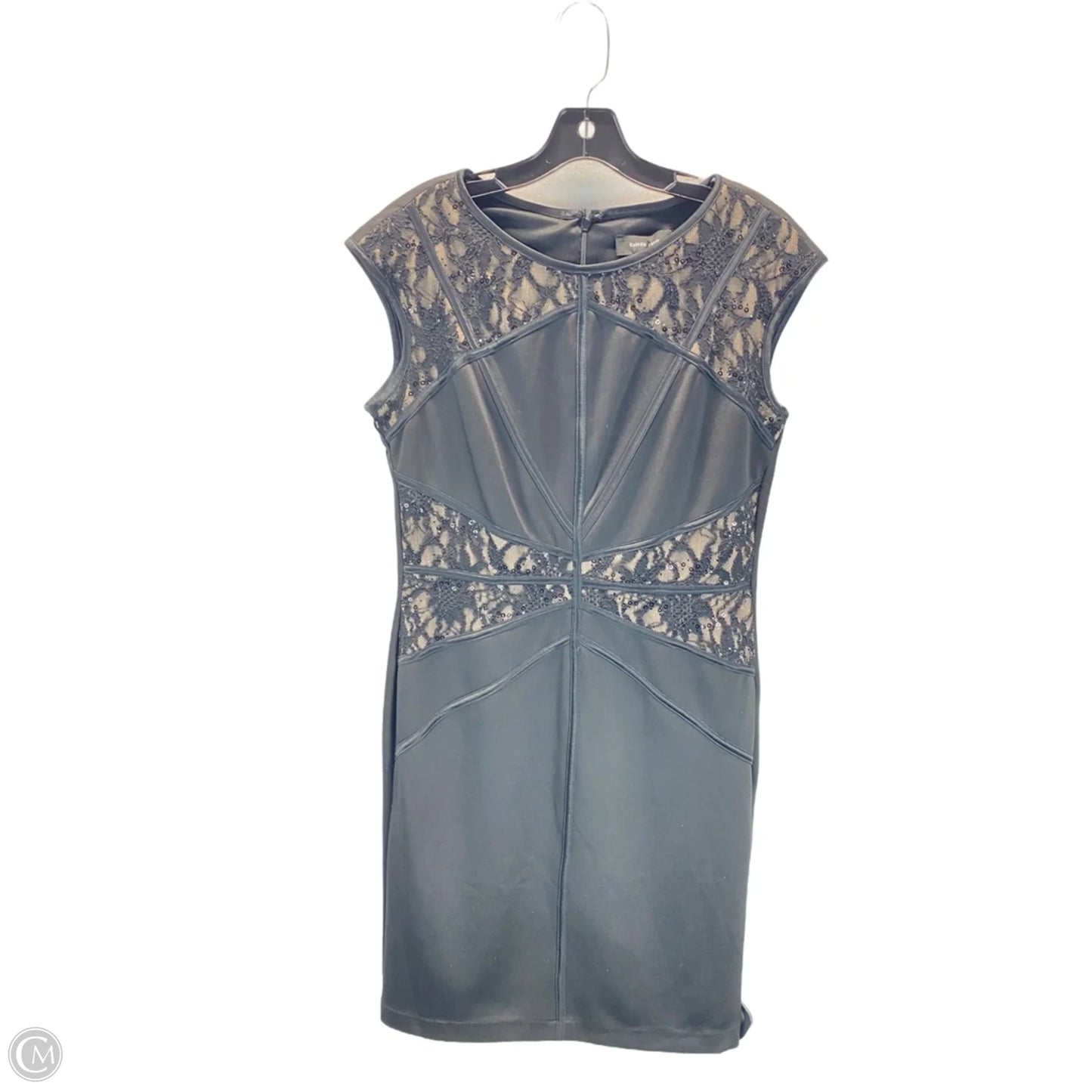 Dress Party Midi By R And M Richards In Black & Tan, Size: 10