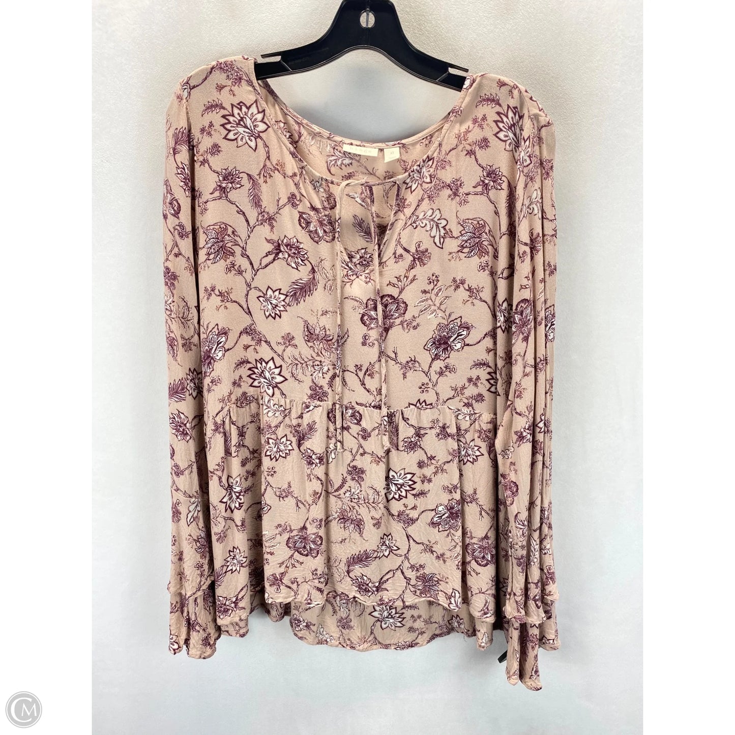 Top Long Sleeve By Hinge In Floral Print, Size: Xl