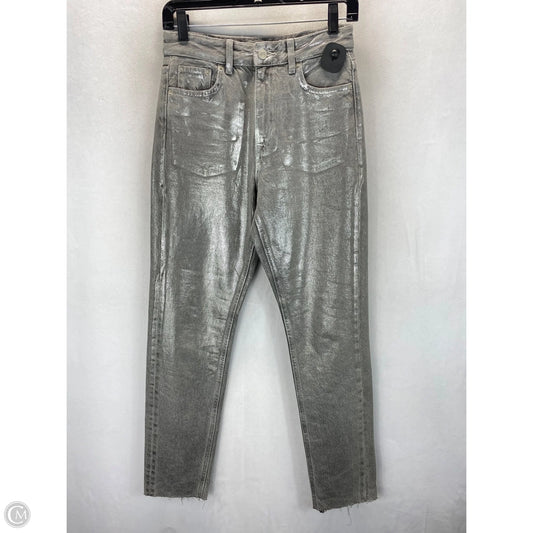 Jeans Skinny By Zara In Silver, Size: 2