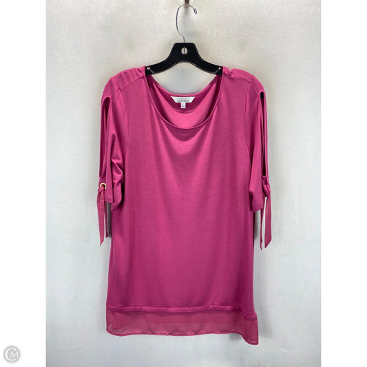 Top Short Sleeve By Ellen Tracy In Pink, Size: L