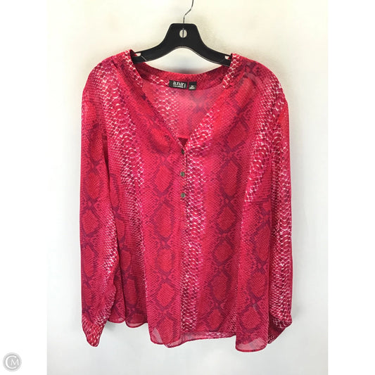 Top 3/4 Sleeve By Ana In Pink, Size: 2x