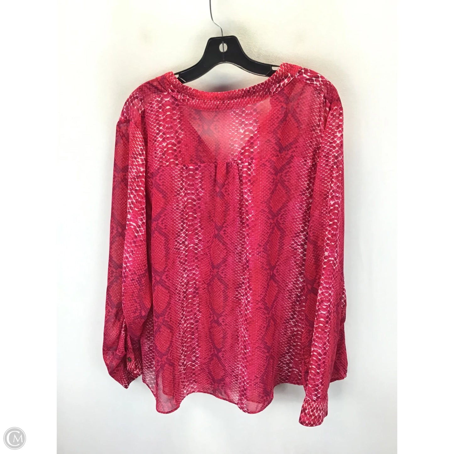 Top 3/4 Sleeve By Ana In Pink, Size: 2x