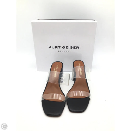 Sandals Heels Block By Kurt Geiger London In Black & Yellow, Size: 10.5
