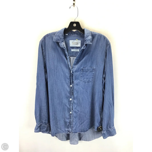 Top Long Sleeve By Grayson In Blue Denim, Size: L