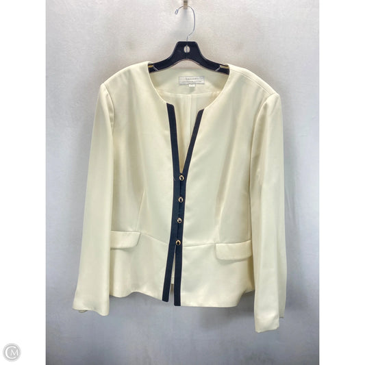 Blouse Long Sleeve By Tahari By Arthur Levine In Black & White, Size: 20